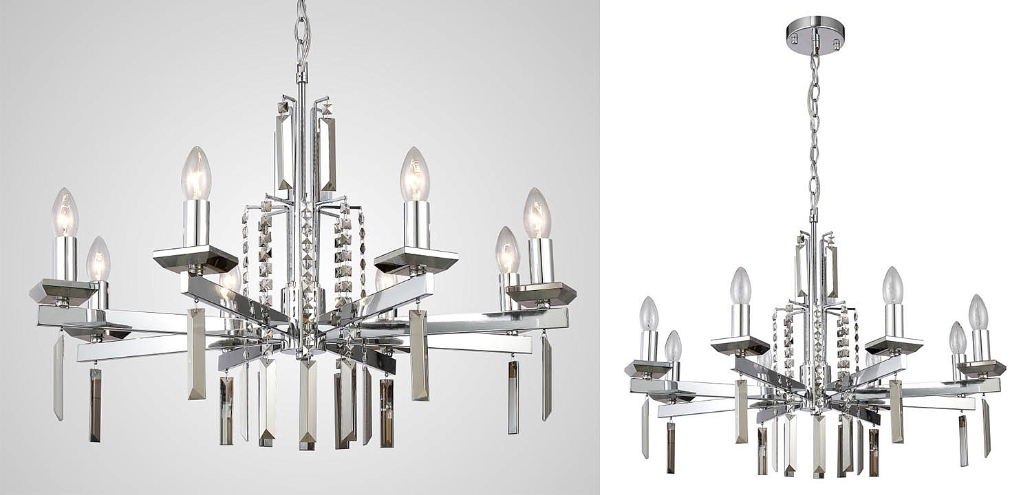 Люстра Vivien Crystal Chrome Chandelier 8 Люстра Vivien Crystal Chrome Chandelier 8 - Loft-Concept в Перми