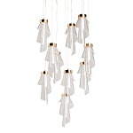 Люстра каскадная с 10-ю прозрачными плафонами Wave Line варинант исполнения - 1 | Loft Concept в Перми