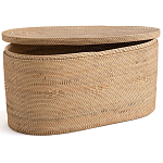 Плетеная овальная корзина с крышкой Shani Rattan Basket варинант исполнения - 2 | Loft Concept в Перми