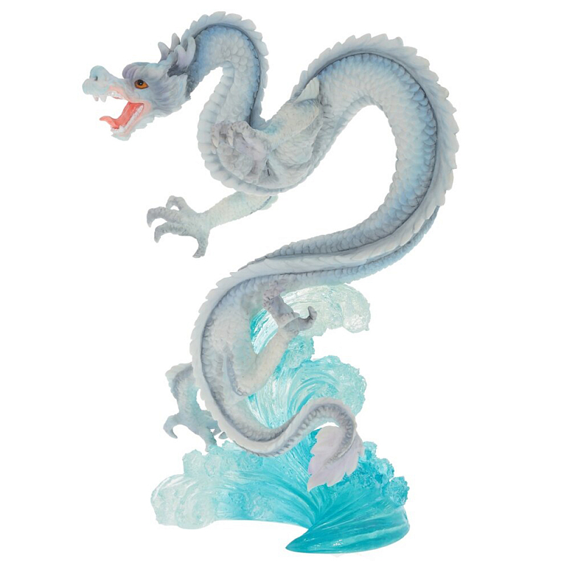 Декоративная статуэтка Дракон White Blue Water Dragon Statuette Белый Голубой Светло-синий Мульти в Перми | Loft Concept 