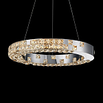 Люстра серебряная в форме кольца с мозаичным хрустальным оформлением Sparks of Crystal варинант исполнения - 2 | Loft Concept в Перми