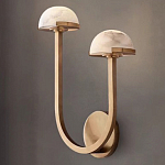 Бра с 2-мя мраморными плафонами на латунном корпусе Light Warm Light варинант исполнения - 4 | Loft Concept в Перми