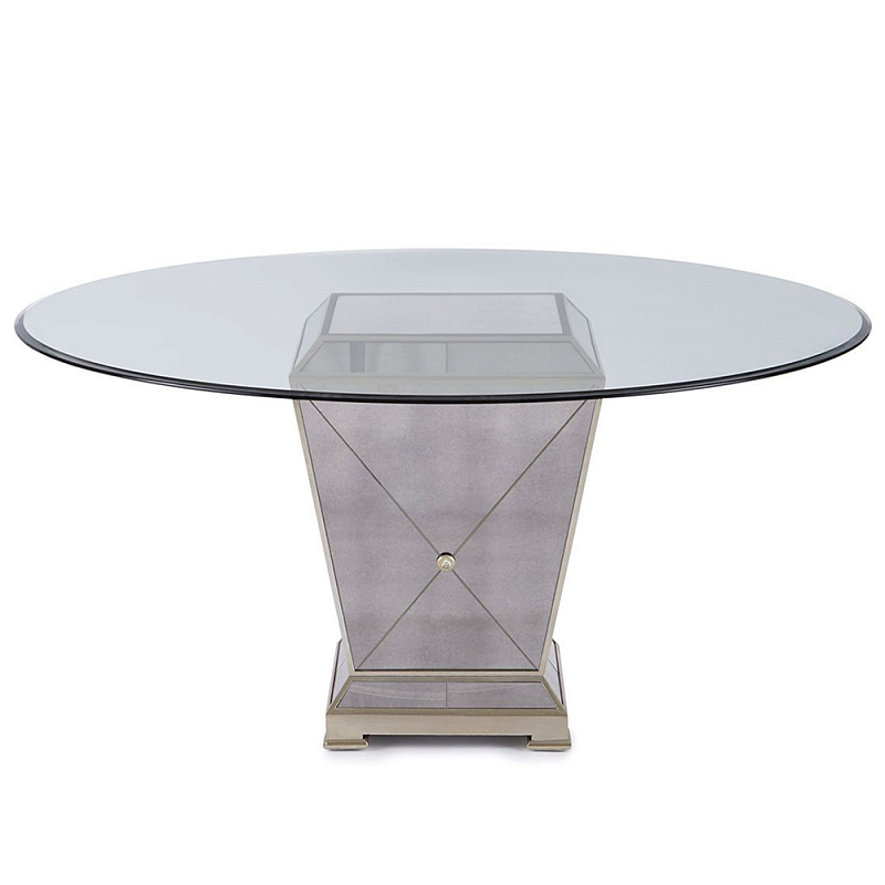 Стол обеденный круглый на зеркальном основании Spectacular Table Шампань Прозрачный в Перми | Loft Concept 