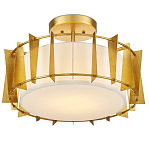 Потолочный светильник круглый с каркасом в форме треугольников и тканевым абажуром Brutal Light варинант исполнения - 3 | Loft Concept в Перми