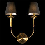 Бра с металлическим основанием бронзового цвета и 2-мя черными конусовидными абажурами Dignity варинант исполнения - 4 | Loft Concept в Перми