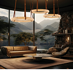 Люстра в форме обруча из натурального камня Minerals of Light варинант исполнения - 5 | Loft Concept в Перми