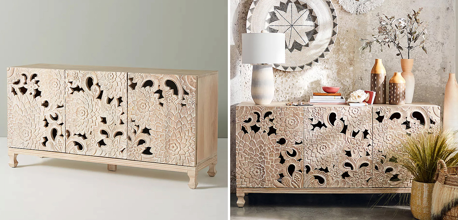Буфет Handcarved Lotus Media Console Буфет Handcarved Lotus Media Console - Loft-Concept в Перми