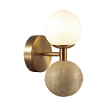 Бра с шарообразным матовым плафоном и шаром из камня на металлическом основании Orb Essence варинант исполнения - 1 | Loft Concept в Перми