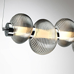 Подвесной светильник линейный с 7-ю рифлеными стеклянными шарами Marcelh Light варинант исполнения - 9 | Loft Concept в Перми