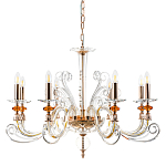 Люстра с 8-ю лампочками и изогнутыми прозрачными элементами из стекла Twisted Glass Candles Chandelier варинант исполнения - 1 | Loft Concept в Перми