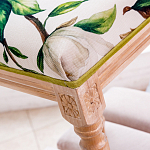 Банкетка из натурального бука золотистая с изображением птиц и цветов Blooming Bird варинант исполнения - 3 | Loft Concept в Перми