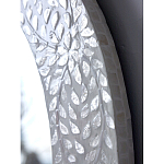 Зеркало круглое инкрустированное раковинами устриц Bone Inlay Dome Mirror White варинант исполнения - 6 | Loft Concept в Перми