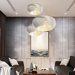 Подвесной светильник с белыми изящными декоративными лепестками Volumetric Petal Lamp варинант исполнения - 7 | Loft Concept в Перми