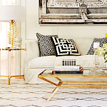 Золотой приставной столик с круглой стеклянной столешницей Weightless Table варинант исполнения - 6 | Loft Concept в Перми