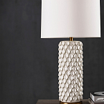 Настольная лампа покрытая лепестками белых цветов Fancy Calla Lily варинант исполнения - 3 | Loft Concept в Перми