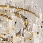 Люстра круглая с прозрачными стержнями разной длины Textured Glass Chandelier варинант исполнения - 10 | Loft Concept в Перми