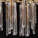 Люстра подвесная золотого цвета с разветвленными ветвями и прозрачными стеклянными подвесками Droplet Chandelier варинант исполнения - 7 | Loft Concept в Перми