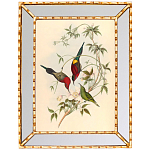 Постер с изображением птиц и цветов в зеркальной раме Blooming Birds Poster варинант исполнения - 2 | Loft Concept в Перми