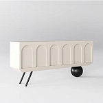 Дизайнерский комод с фактурным фасадом и чёрной ножкой в форме шара Samanta варинант исполнения - 1 | Loft Concept в Перми