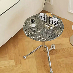 Дизайнерский журнальный стол с круглой столешницей на изогнутых стальных ножках Obafaby варинант исполнения - 2 | Loft Concept в Перми