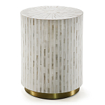 Круглый приставной столик с инкрустацией RADIAL BONE INLAY SIDE TABLE варинант исполнения - 3 | Loft Concept в Перми