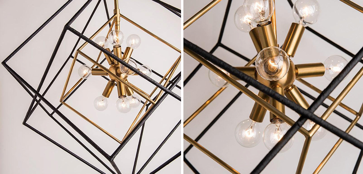 Люстра CUBIST Pendant Black and Gold 9 lamp Люстра CUBIST Pendant Black and Gold 9 lamp - Loft-Concept в Перми
