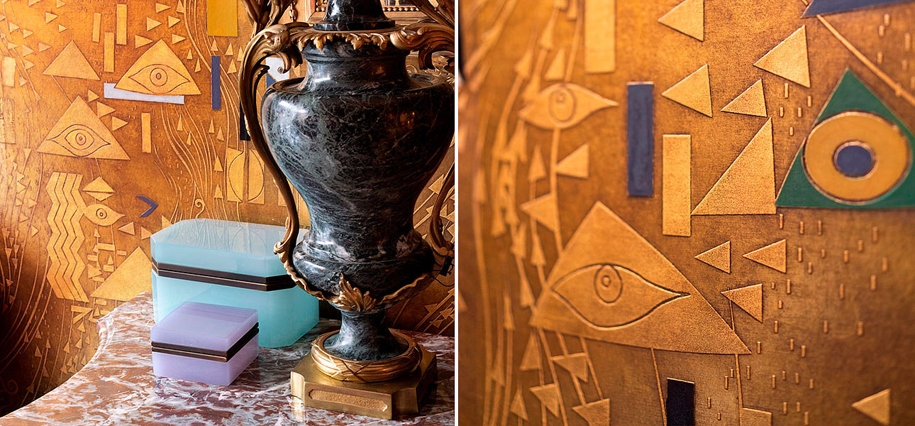 Обои ручная роспись Klimt Polished Gold bas relief gilded paper Обои ручная роспись Klimt Polished Gold bas relief gilded paper - Loft-Concept в Перми