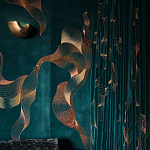 Обои с вышивкой ручной работы Plume Original colourway on velvet варинант исполнения - 1 | Loft Concept в Перми