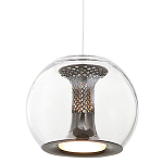 Подвесной светильник со стеклянным плафоном Inner Gleam Globe black  варинант исполнения - 2 | Loft Concept в Перми
