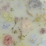 Круглый поднос из эпоксидной смолы с цветами белый Epoxy Resin Flowers Tray White варинант исполнения - 2 | Loft Concept в Перми