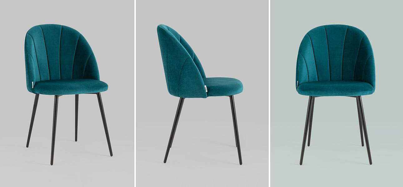 Стул Balsari S Chair Темно-Бирюзовый Велюр Стул Balsari S Chair Темно-Бирюзовый Велюр - Loft-Concept в Перми