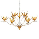 Люстра с плафонами в виде цветов Golden Bird of Paradise варинант исполнения - 3 | Loft Concept в Перми