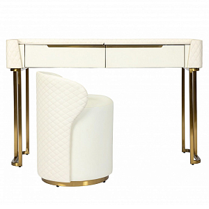 Туалетный столик в комплекте с пуфом Diassa White