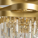 Люстра цвета матового золота с металлическими лентами и длинными прозрачными подвесками Gilded Waves варинант исполнения - 4 | Loft Concept в Перми