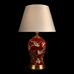 Настольная лампа бордовая с изображением птиц Slip Away варинант исполнения - 2 | Loft Concept в Перми