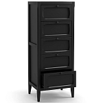 Комод узкий с 5-ю ящиками черный Silva Black Chest of Drawers варинант исполнения - 3 | Loft Concept в Перми