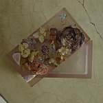 Шкатулка из эпоксидной смолы с цветами розовая Epoxy Resin Rectangular Box Pink варинант исполнения - 2 | Loft Concept в Перми