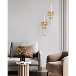 Подвесной светильник с вертикальной композицией из прозрачных и янтарных стеклянных шаров и ромбов Gabriel Scott Luna варинант исполнения - 11 | Loft Concept в Перми