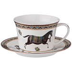 Чайный сервиз из фарфора с изображением лошадей на 6 персон 15 предметов Porcelain Horse Set  варинант исполнения - 1 | Loft Concept в Перми