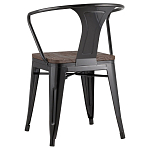 Черный глянцевый стул с сиденьем из натурального дерева TOLIX варинант исполнения - 5 | Loft Concept в Перми