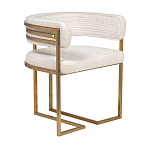 Стул букле бежевый с каркасом цвета матовое золото Tactility варинант исполнения - 2 | Loft Concept в Перми