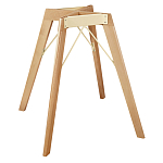 Стол обеденный с серой овальной столешницей из керамики на четырех деревянных ножках Gray Ceramics варинант исполнения - 7 | Loft Concept в Перми