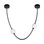 Подвесной светильник в форме дуги с белыми шарообразными плафонами Flos Wireline Lighting варинант исполнения - 2 | Loft Concept в Перми