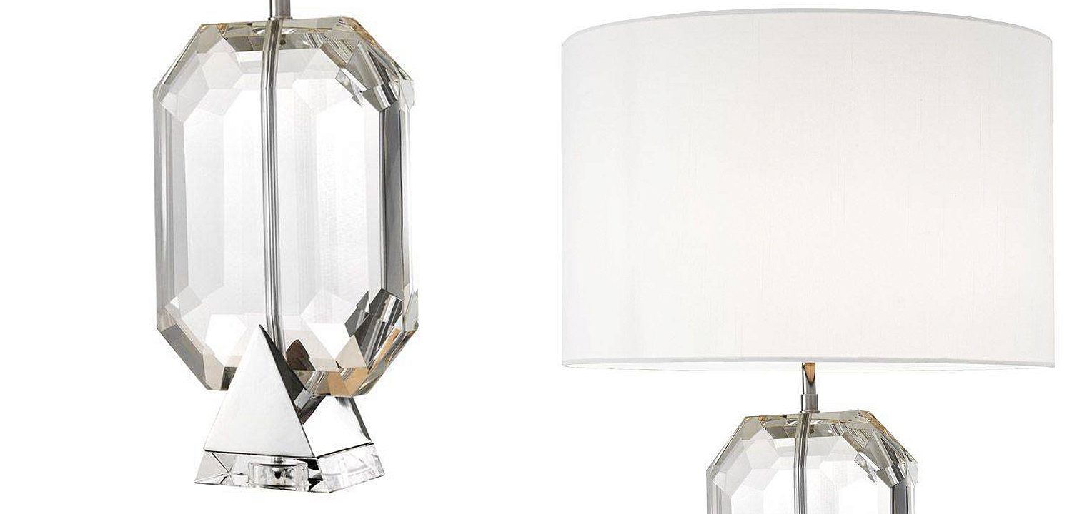Настольная лампа Eichholtz Table Lamp Emerald Nickel & white Настольная лампа Eichholtz Table Lamp Emerald Nickel & white - Loft-Concept в Перми