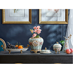 Блюдо овальное из голубого фарфора с ручками в виде бабочек и цветочным рисунком Blue Garden варинант исполнения - 4 | Loft Concept в Перми