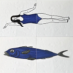 Плитка с узором Рыба пловчиха варинант исполнения - 1 | Loft Concept в Перми