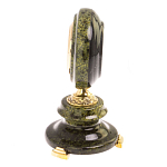 Часы настольные бронзовые из натуральных камней Мрамор и Змеевик Stone Clock варинант исполнения - 15 | Loft Concept в Перми