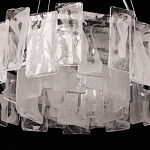 Люстра круглая с подвесными прямоугольными пластинами из стекла Glacier Panels варинант исполнения - 7 | Loft Concept в Перми