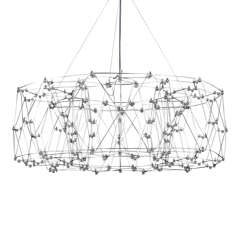 Люстра с тонкой металлической конструкцией цвета хром Quasar Прозрачный Хром в Перми | Loft Concept 