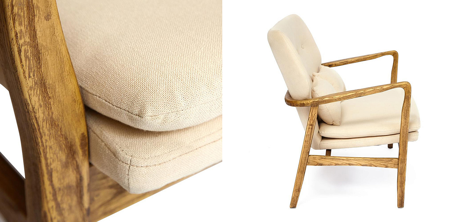 Диван с каркасом из массива дерева Makeshift sofa beige Диван с каркасом из массива дерева Makeshift sofa beige - Loft-Concept в Перми
